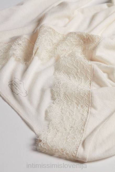 Intimissimi ženske 231i-naravna vanilija oblačila 2R8X1428 modalna ultralahka dolga čipkasta srajca iz kašmirja