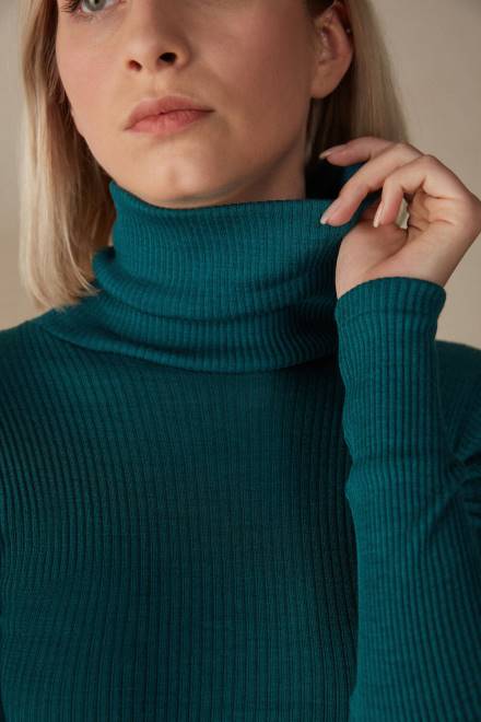 Intimissimi ženske 4572-zimzeleno oblačila 2R8X1339 cevasti top z dolgimi rokavi in ​​visokim ovratnikom iz volne in svile