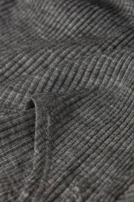 Intimissimi ženske 7481-aluminij siva mešanica oblačila 2R8X1340 volnen in svilen zgornji del z dolgimi rokavi in ​​okroglim izrezom