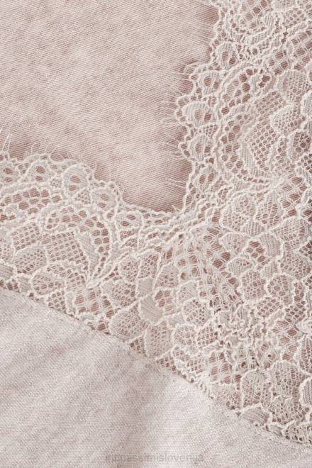 Intimissimi ženske 7525-shell bež melange oblačila 2R8X1343 modalna ultralahka dolga čipkasta srajca iz kašmirja