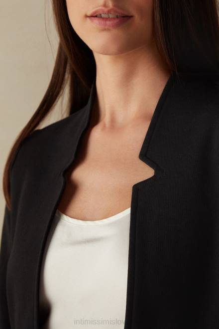 Intimissimi ženske 019-črna oblačila 2R8X1424 bombažna jopica z dolgimi rokavi