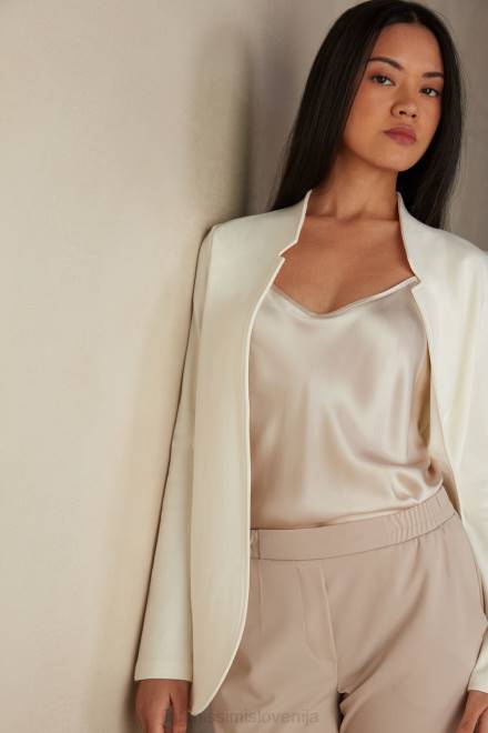 Intimissimi ženske 2127-prašno bela oblačila 2R8X1413 bombažna jopica z dolgimi rokavi