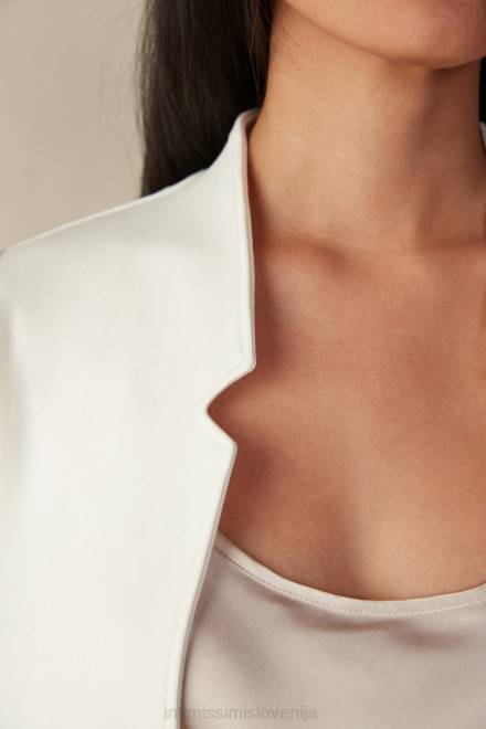 Intimissimi ženske 2127-prašno bela oblačila 2R8X1413 bombažna jopica z dolgimi rokavi