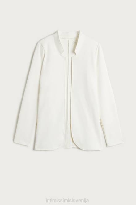 Intimissimi ženske 2127-prašno bela oblačila 2R8X1413 bombažna jopica z dolgimi rokavi