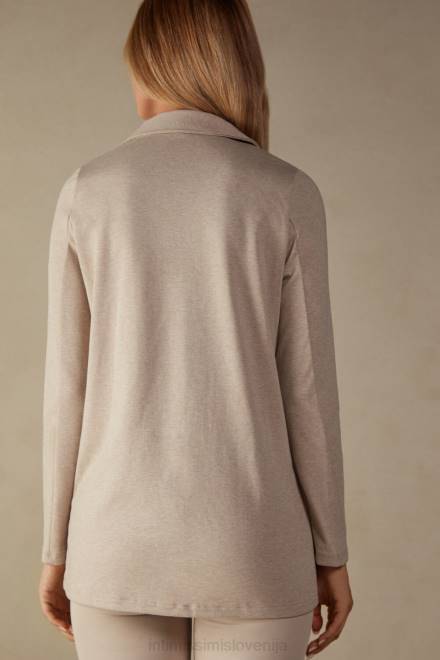 Intimissimi ženske 3041-bianco oblačila 2R8X1360 bombažna jakna z gumbi