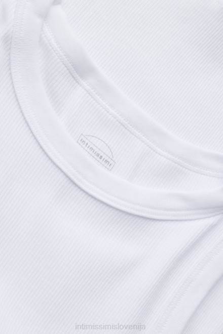 Intimissimi ženske 001-bela oblačila 2R8X1288 rebrasti bombažni telovnik supima