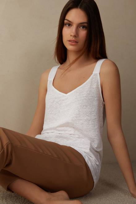 Intimissimi ženske 001-bela oblačila 2R8X1311 kamisol iz lanu