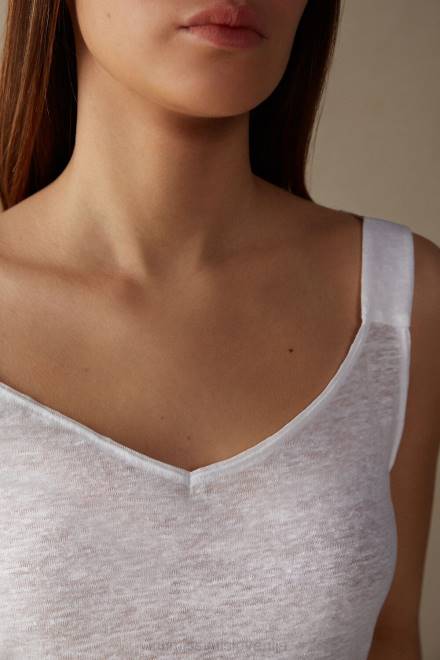 Intimissimi ženske 001-bela oblačila 2R8X1311 kamisol iz lanu