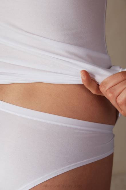 Intimissimi ženske 001-bela oblačila 2R8X1488 naravni bombažni brezrokavnik s širokimi rameni