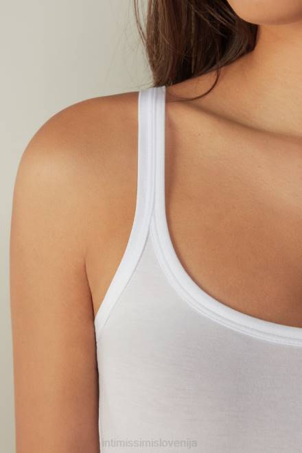Intimissimi ženske 001-bela oblačila 2R8X1489 zgornji del z naramnicami iz naravnega bombaža
