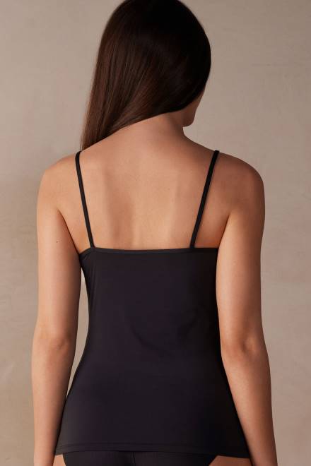 Intimissimi ženske 019-črna oblačila 2R8X1277 ultralahek zgornji del iz mikrovlaken