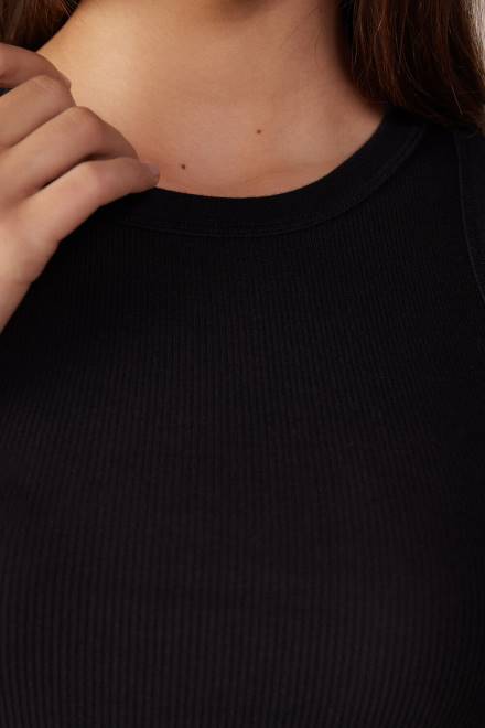 Intimissimi ženske 019-črna oblačila 2R8X1287 rebrasti bombažni telovnik supima