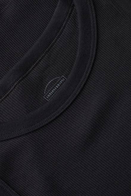 Intimissimi ženske 019-črna oblačila 2R8X1287 rebrasti bombažni telovnik supima