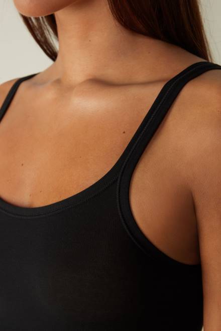 Intimissimi ženske 019-črna oblačila 2R8X1412 ultralahek top iz bombaža supima