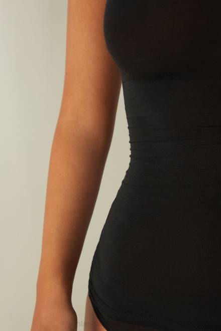 Intimissimi ženske 019-črna oblačila 2R8X1412 ultralahek top iz bombaža supima