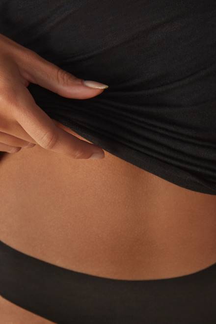 Intimissimi ženske 019-črna oblačila 2R8X1452 ultralahek modalni top s širokimi rameni iz kašmirja