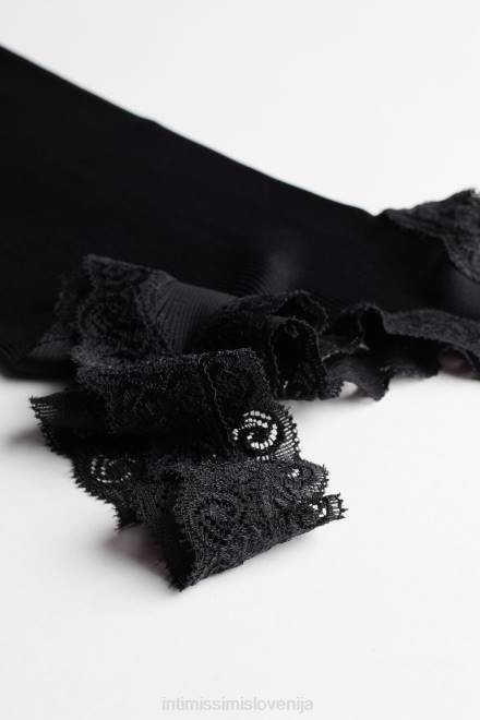 Intimissimi ženske 019-črna oblačila 2R8X1476 svilen top s čipkastim izrezom