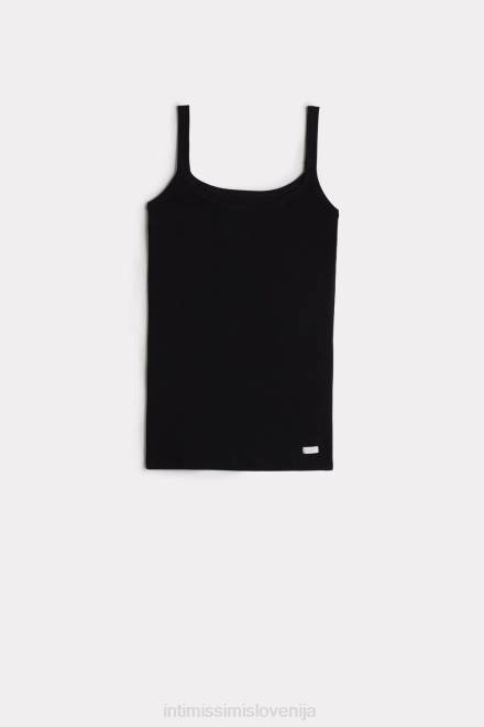 Intimissimi ženske 019-črna oblačila 2R8X1487 zgornji del z naramnicami iz naravnega bombaža