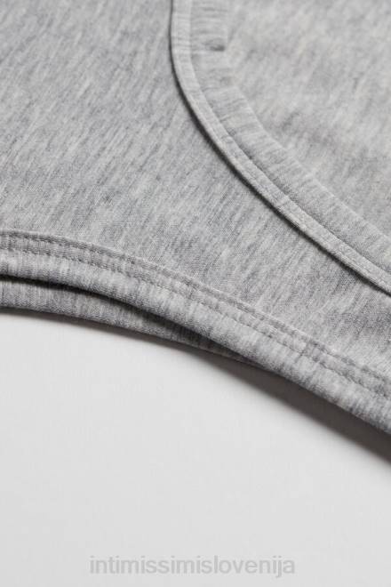 Intimissimi ženske 031-svetlo siv melanž oblačila 2R8X1484 naravni bombažni brezrokavnik s širokimi rameni