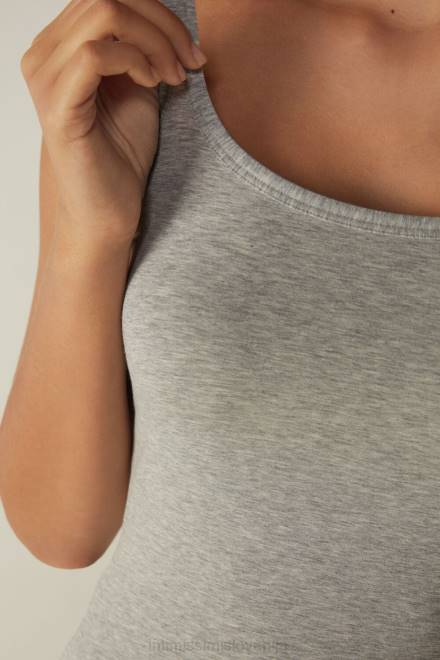 Intimissimi ženske 031-svetlo siv melanž oblačila 2R8X1485 zgornji del z naramnicami iz naravnega bombaža
