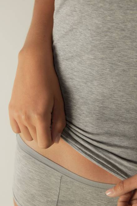 Intimissimi ženske 031-svetlo siv melanž oblačila 2R8X1485 zgornji del z naramnicami iz naravnega bombaža