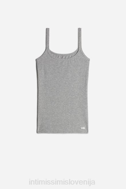 Intimissimi ženske 031-svetlo siv melanž oblačila 2R8X1485 zgornji del z naramnicami iz naravnega bombaža