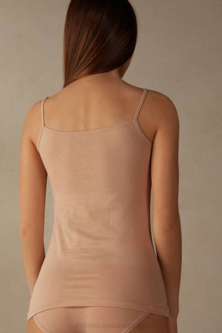 Intimissimi ženske 044-nežno bež oblačila 2R8X1459 bombažni brezrokavnik ultrafresh supima