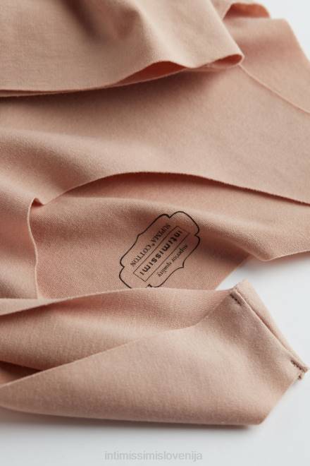 Intimissimi ženske 044-nežno bež oblačila 2R8X1467 top iz bombaža supima z neobdelanim robom in okroglim izrezom