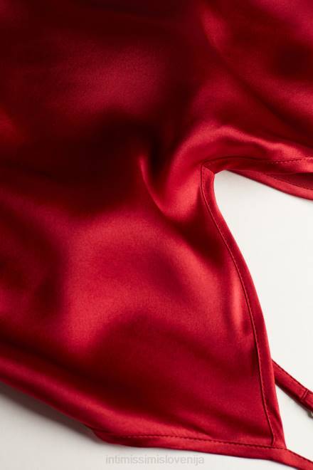 Intimissimi ženske 1473-rdeča oblačila 2R8X1384 top iz svilenega satena z v izrezom