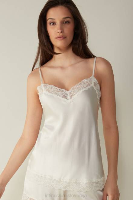 Intimissimi ženske 2127-prašno bela oblačila 2R8X1473 vrh iz čipke in svile