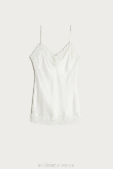 Intimissimi ženske 2127-prašno bela oblačila 2R8X1473 vrh iz čipke in svile
