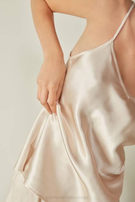 Intimissimi ženske 2280-roza svila oblačila 2R8X1392 top iz svilenega satena z v izrezom