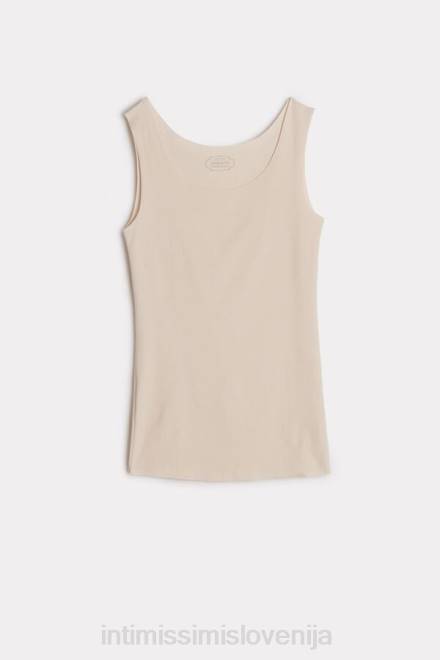 Intimissimi ženske 2280-roza svila oblačila 2R8X1460 top iz bombaža supima z neobdelanim robom in okroglim izrezom