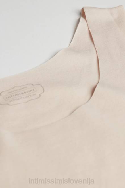 Intimissimi ženske 2280-roza svila oblačila 2R8X1460 top iz bombaža supima z neobdelanim robom in okroglim izrezom