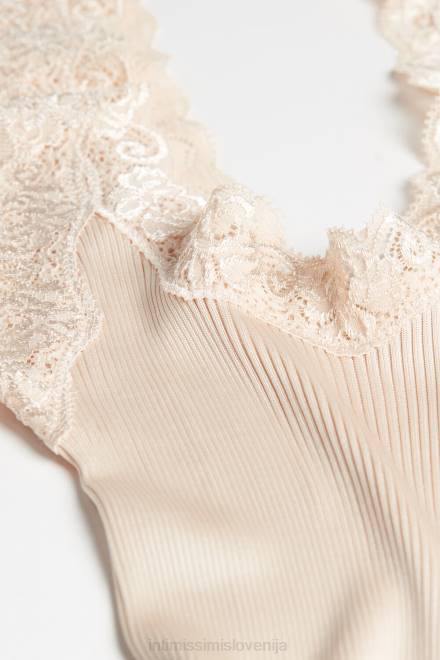 Intimissimi ženske 2280-roza svila oblačila 2R8X1474 svilen top s čipkastim izrezom