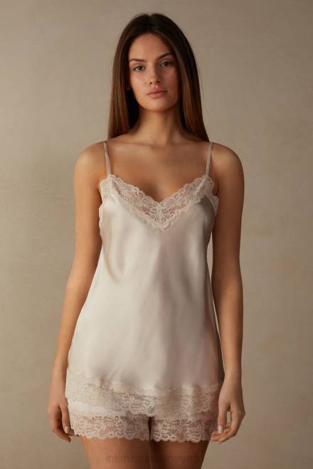Intimissimi ženske 2280-roza svila oblačila 2R8X1477 vrh iz čipke in svile