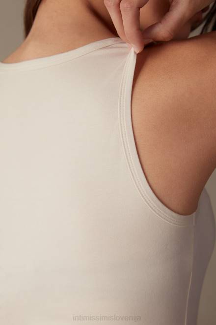 Intimissimi ženske 2280-roza svila oblačila 2R8X1483 naravni bombažni brezrokavnik s širokimi rameni