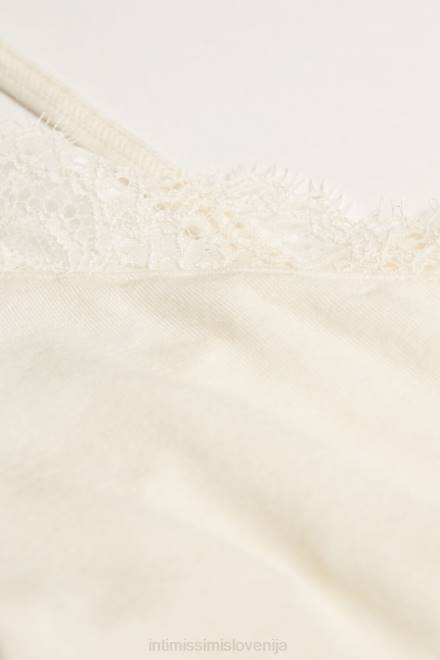 Intimissimi ženske 231i-naravna vanilija oblačila 2R8X1383 ultralahek kamisol iz modala in kašmirja s čipko