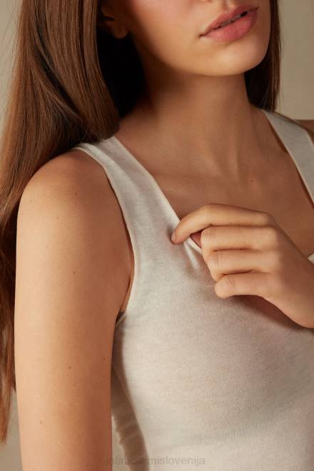Intimissimi ženske 231i-naravna vanilija oblačila 2R8X1431 ultralahek modalni top s širokimi rameni iz kašmirja