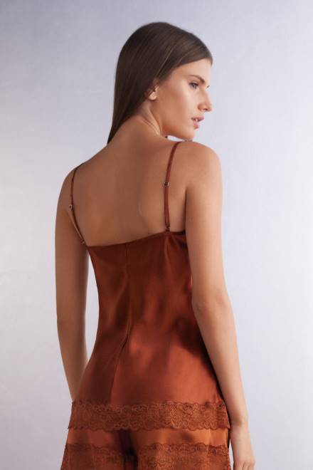 Intimissimi ženske 332j-svetli cimet oblačila 2R8X1267 vrh iz čipke in svile