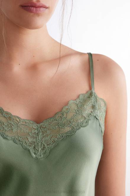 Intimissimi ženske 344j-žalvija zelena oblačila 2R8X1266 vrh iz čipke in svile