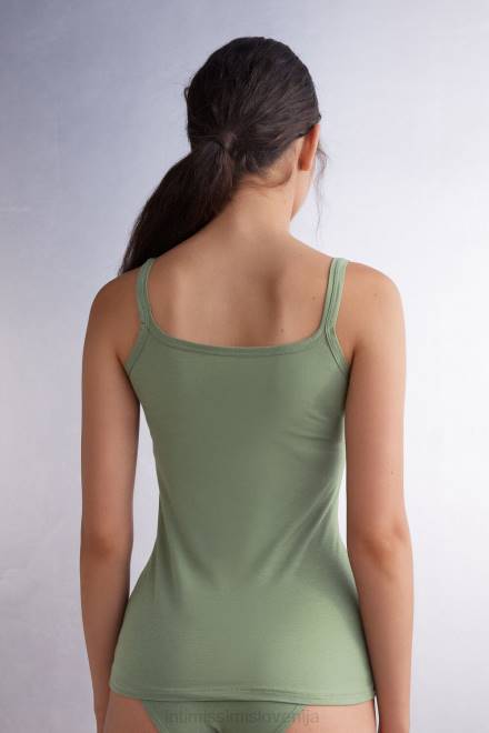 Intimissimi ženske 344j-žalvija zelena oblačila 2R8X1273 zgornji del z naramnicami iz naravnega bombaža