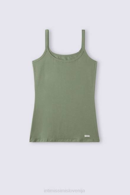 Intimissimi ženske 344j-žalvija zelena oblačila 2R8X1273 zgornji del z naramnicami iz naravnega bombaža