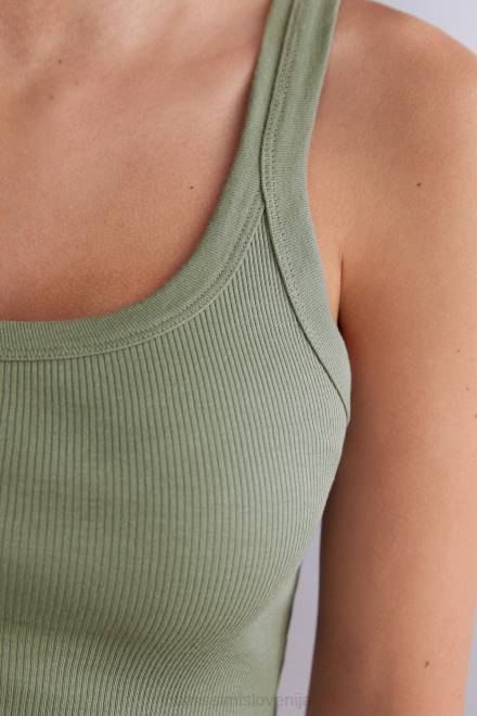 Intimissimi ženske 344j-žalvija zelena oblačila 2R8X1275 top brezrokavnik iz bombaža dirkača Supima