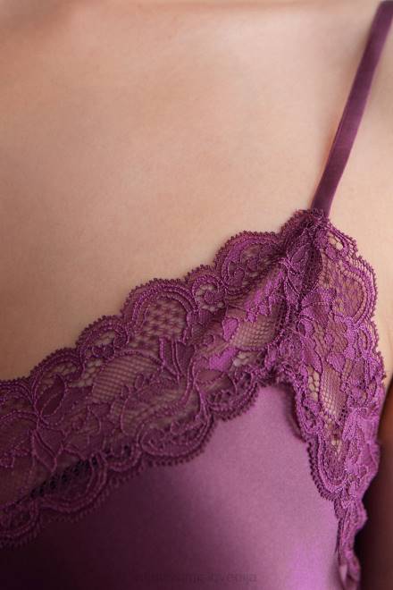 Intimissimi ženske 345j-vijolično vino oblačila 2R8X1265 vrh iz čipke in svile