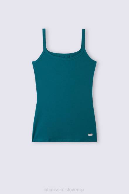 Intimissimi ženske 346j-teal modra oblačila 2R8X1270 zgornji del z naramnicami iz naravnega bombaža