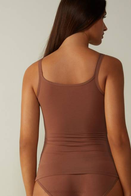 Intimissimi ženske 502i-temno bež oblačila 2R8X1410 ultralahek top iz bombaža supima