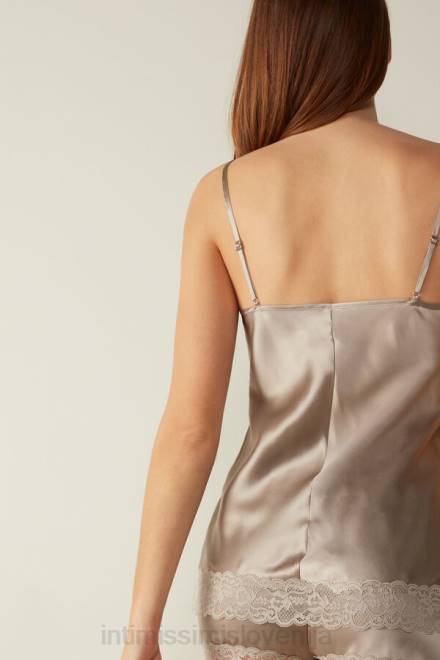 Intimissimi ženske 651i-pudrasto bež oblačila 2R8X1405 vrh iz čipke in svile