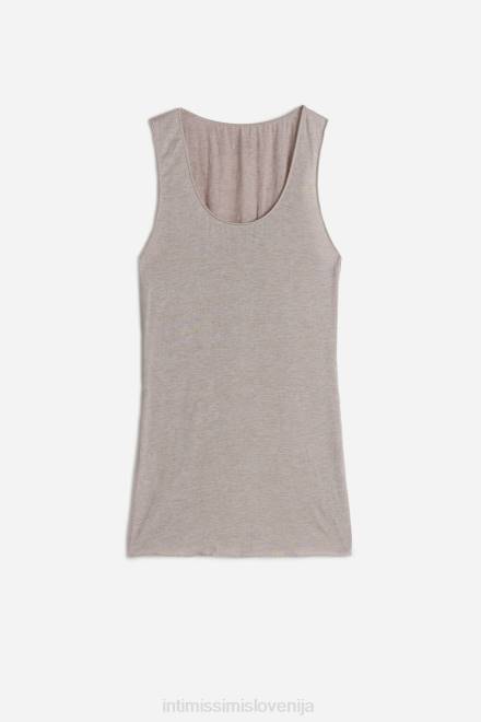 Intimissimi ženske 7525-shell bež melange oblačila 2R8X1449 ultralahek modalni top s širokimi rameni iz kašmirja