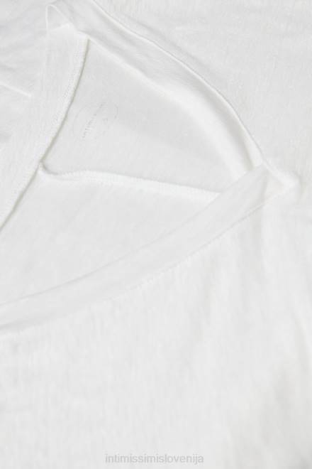 Intimissimi ženske 001-bela oblačila 2R8X1314 lanena majica s kratkimi rokavi in ​​v izrezom